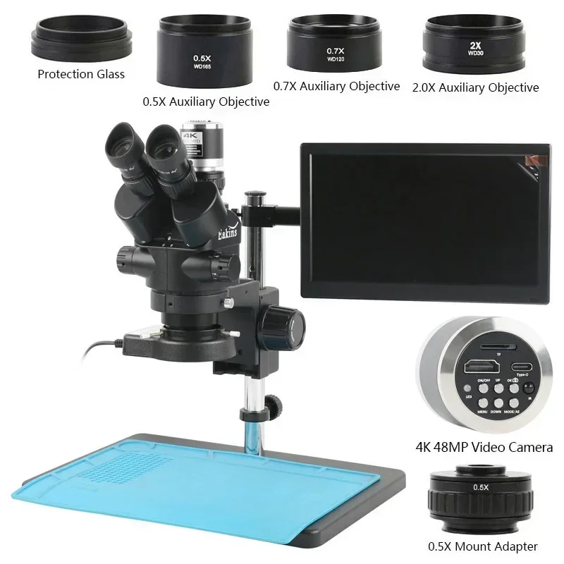 Electronics Repair Microscope - Simul Focal Trinocular Stereo Microscope 3.5X