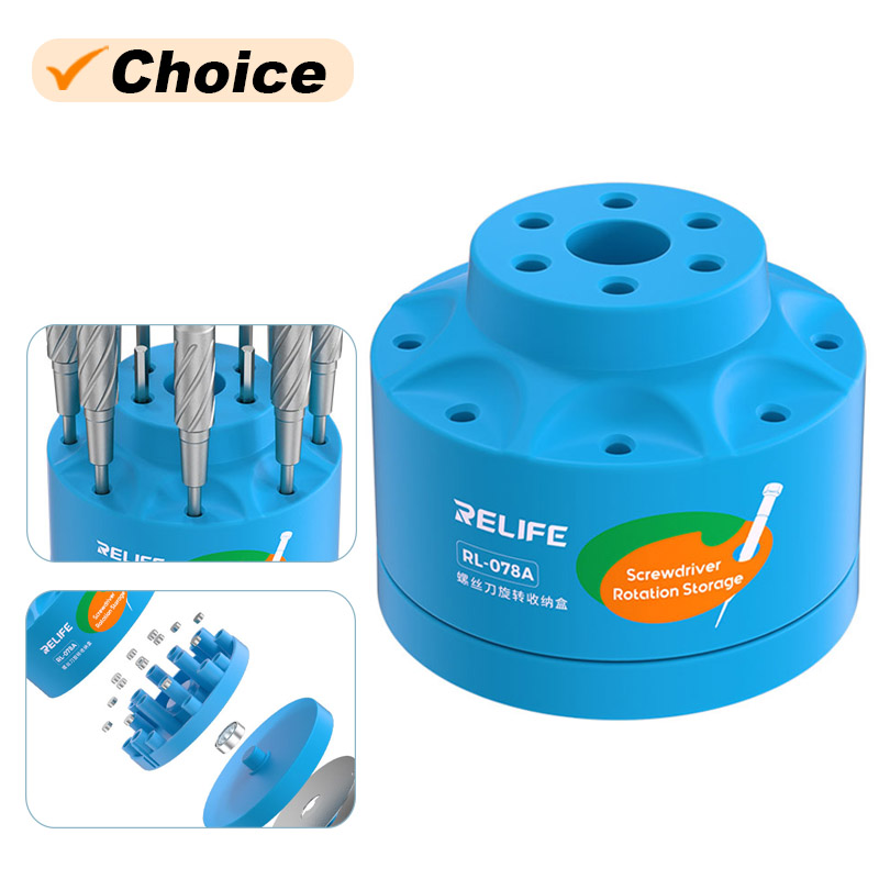 Electronics Repair Kit With Soldering Iron - RELIFE RL-078A Rotating Screwdriver Storage Box