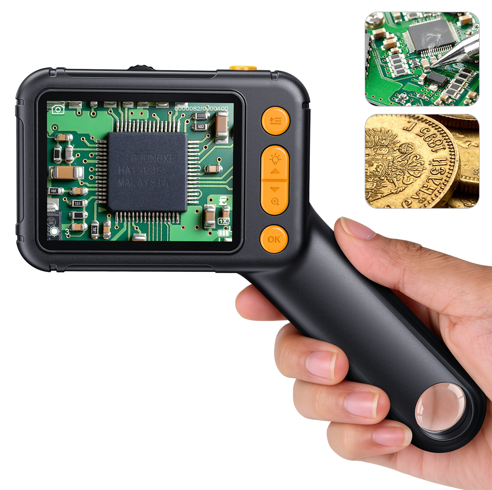 Electronics Repair Microscope - 2.8inch Digital Microscope 1000X Handheld Soldering