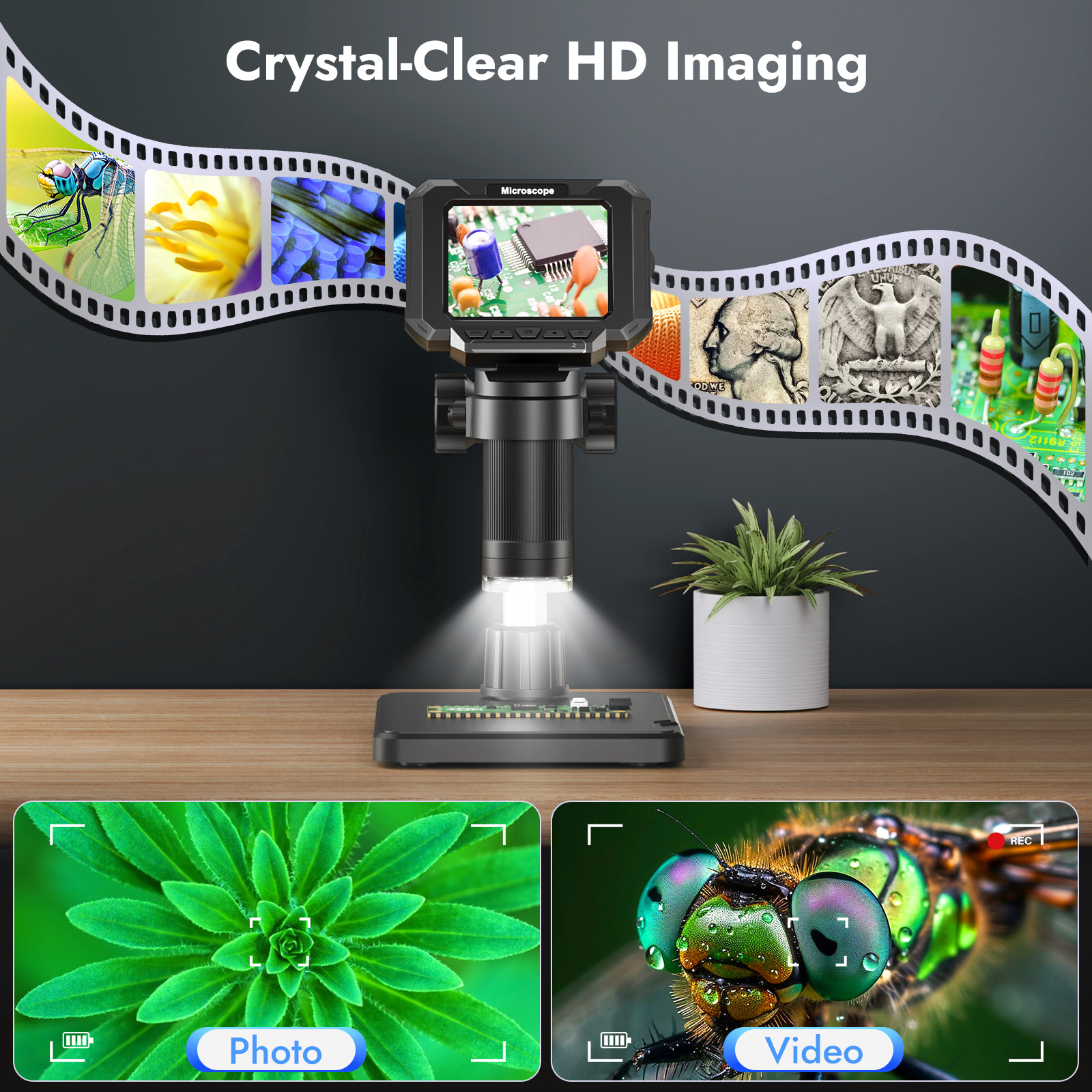Digital Microscope 2.8 inch 10 - Electronics Repair Microscope review and price