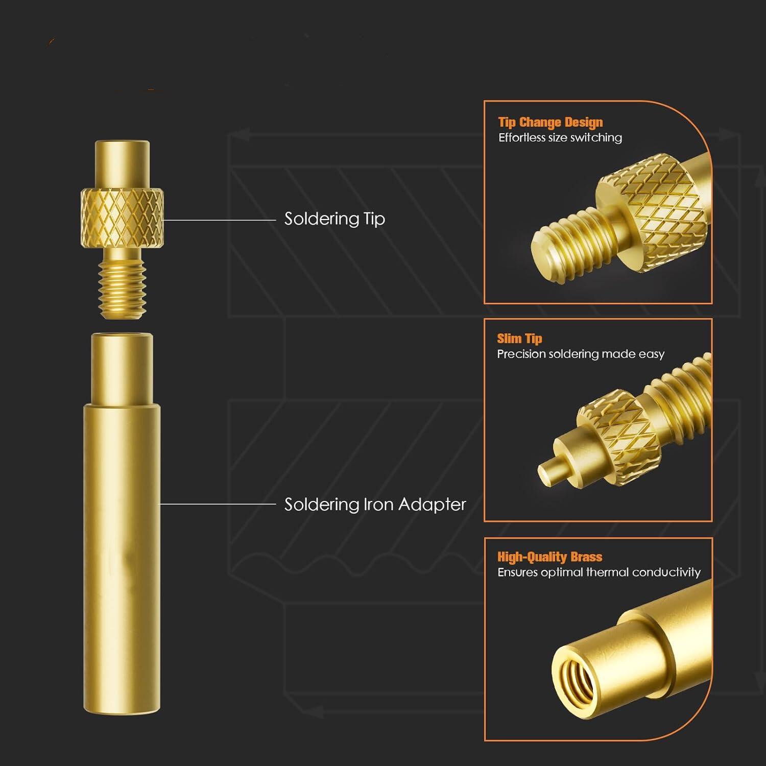 Heat Insert Nut Iron Tips Head - Electronics Repair Kit With Soldering Iron review and price