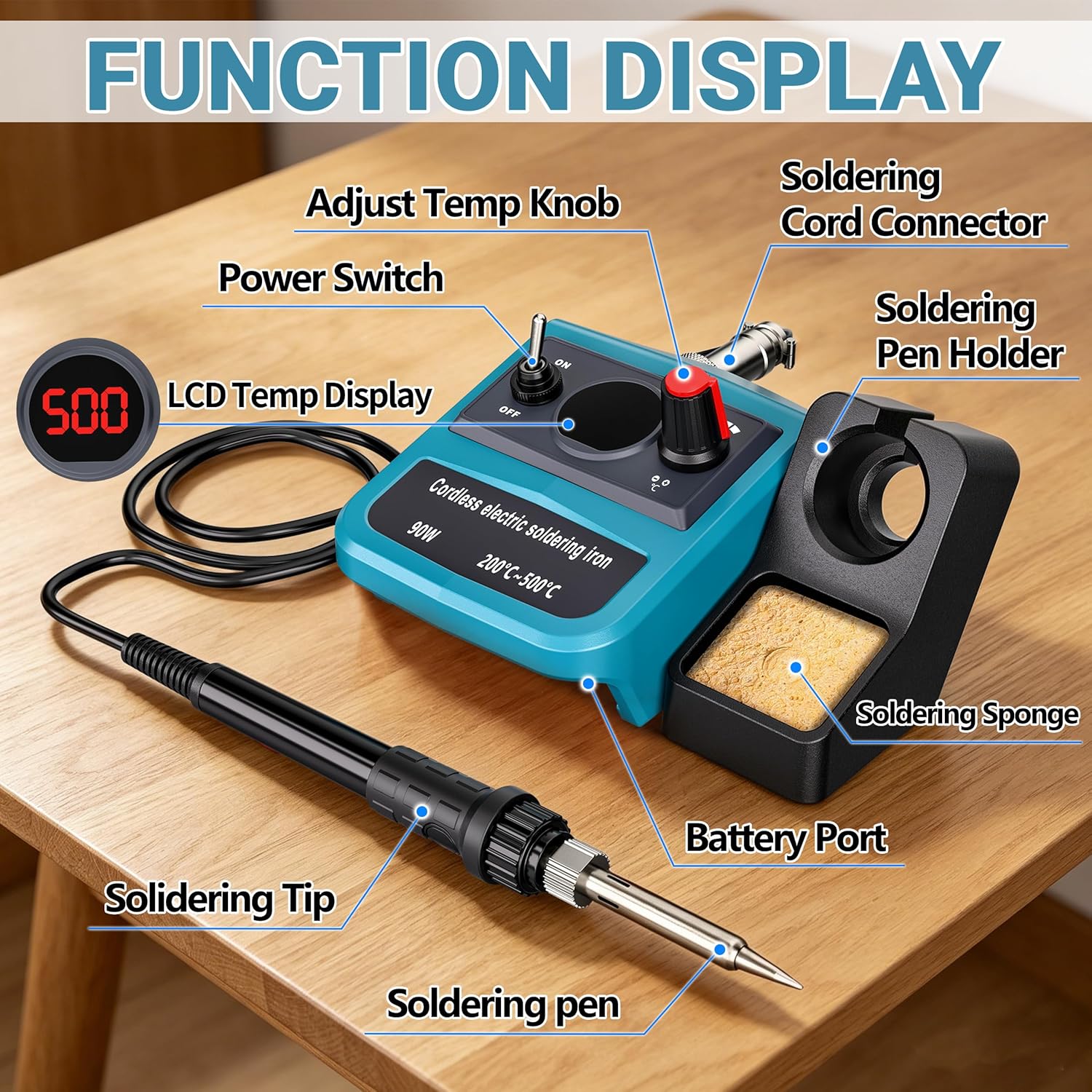 90W LED Digital Cordless Solde - Electronics Repair Kit With Soldering Iron review and price
