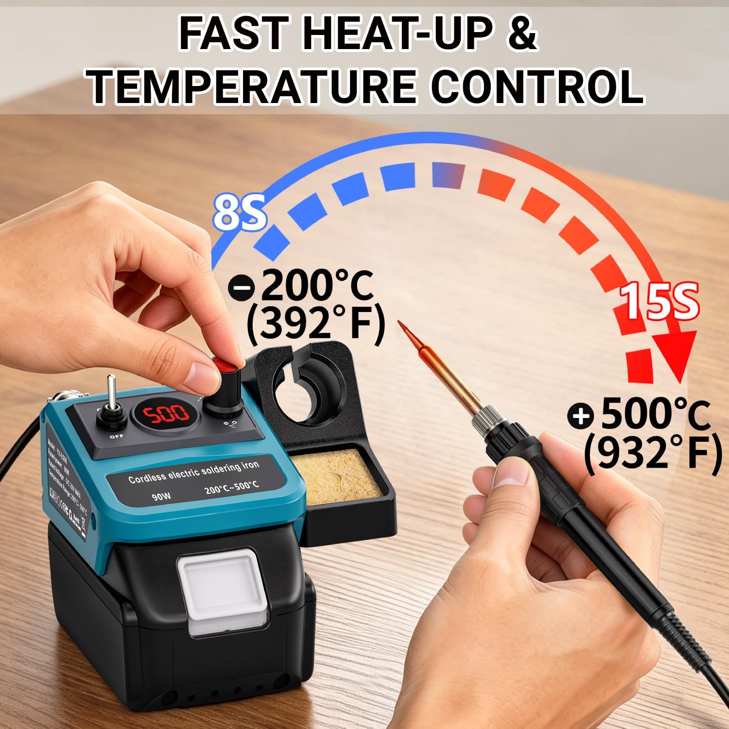 90W LED Digital Cordless Solde - Electronics Repair Kit With Soldering Iron review and price