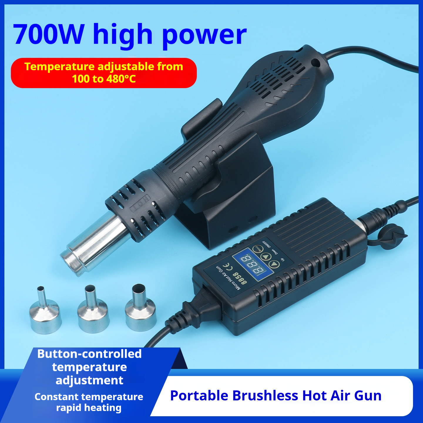 Kanoyu 8858 hot air gun, porta - Electronics Repair Youtube review and price